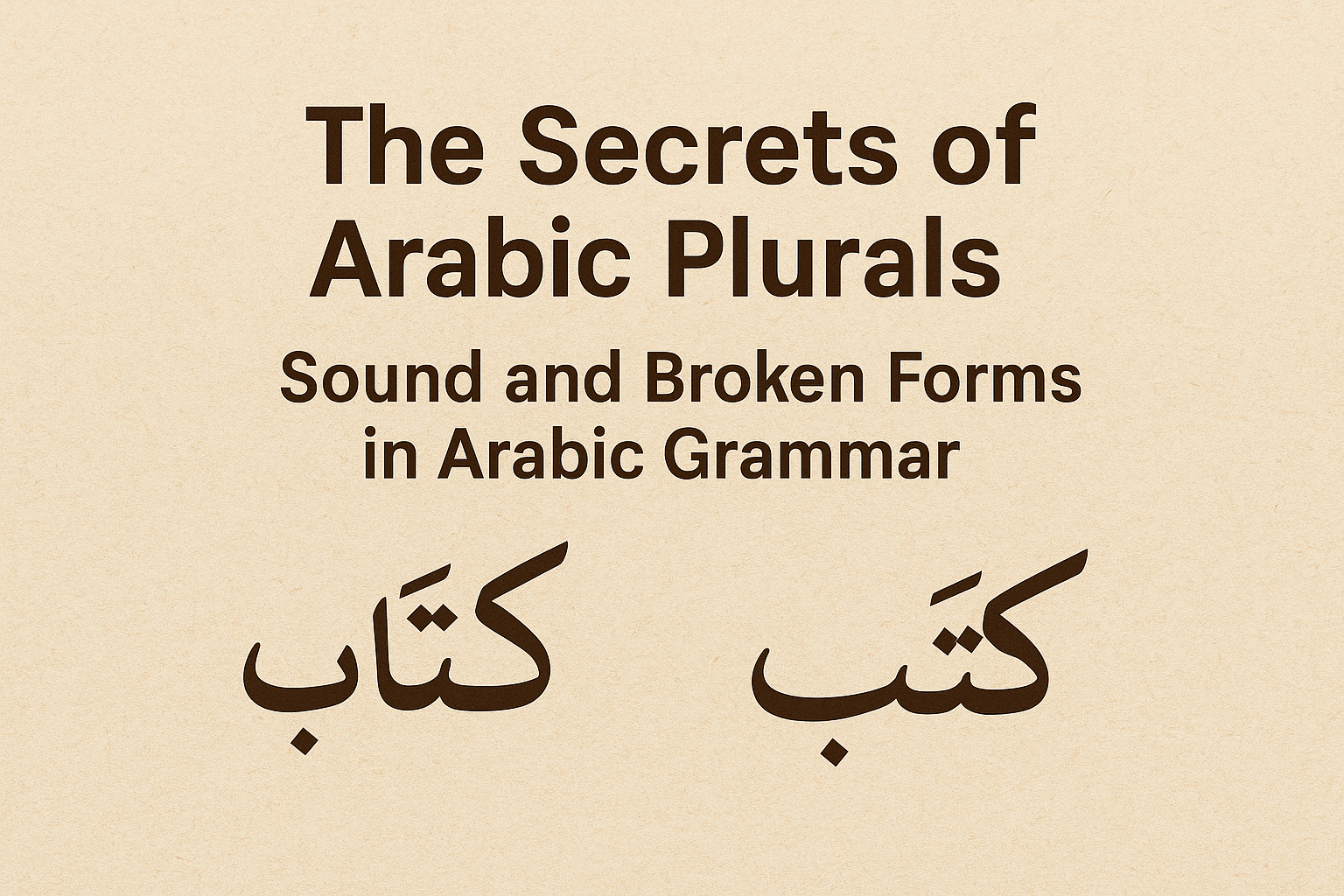 The Secrets of Arabic Plurals Sound and Broken Forms in Arabic Grammar